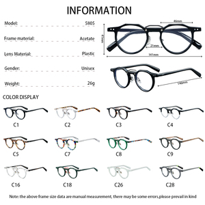 <span class=keywords><strong>Gafas</strong></span> Redondas Retro al por Mayor, Nuevo Estilo, Monturas sin Receta que se Pueden Adaptar a Lentes <span class=keywords><strong>Graduadas</strong></span> - Product Image 3