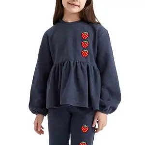 Conjunto de dos piezas de retazos personalizado para niños, ropa bonita para niñas, ropa informal para niñas