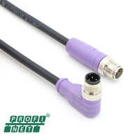 CAT7A CAT6 CAT5 M12 cable Ethernet PUR TPE cable sobremoldeado IP67 D codificación M12 Cable de 4 pines