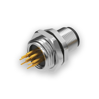Connecteur en gros CE RoHS de haute qualité 8 broches M12 prise A-code plaqué or montage sur panneau IP67 M12 connecteur mâle 8 broches pour PCB