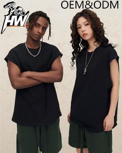 Nouveau T-shirt d'été en coton respirant 280G anti-plis à col rond couleur unie pour hommes et femmes, coupe décontractée, marque de mode américaine - Product Image 1