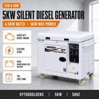Générateur Diesel 5KW 5500W Max Super Silencieux avec Capot Ouvert OEM ODM CE EPA EAC ISO pour Usine, Ferme et Atelier