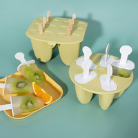 Moule à sucettes glacées en silicone écologique de qualité supérieure sans BPA, réutilisable, facile à démouler, 4/6 cavités, pour sucettes glacées maison, pour enfants et adultes