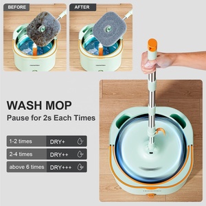 Bộ lau nhà tự động Homellter 360 <span class=keywords><strong>MOP</strong></span>, xô lau nhà sạch và bẩn riêng biệt, kèm khăn lau sợi microfiber, dùng cho phòng khách - Product Image 4