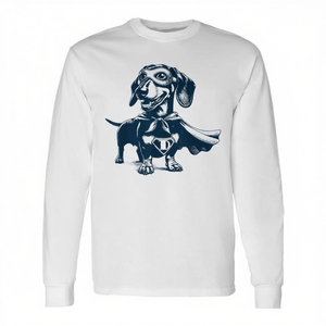 Super Weenie Hero Dachshund avec masque et cape, t-shirt à manches longues - Product Image 2