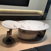 Nouvelle table basse ovale en pierre, design moderne et luxueux, pour le salon