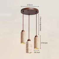 Lampu Gantung LED Modern Wabi Sabi 3-Head Batu Alam Kuning E27 Tinggi Dapat Disesuaikan Lampu Hias untuk Ruangan Rumah Bentuk Persegi