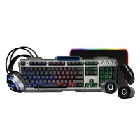 Kit de jeu filaire USB 5 en 1 de haute qualité avec rétroéclairage, combo clavier 104 touches, souris, casque, tapis de souris et haut-parleur