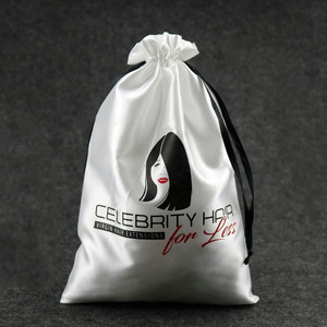High Quality Luxury Hair Gift Packaging Make up Cosmetic Pouch Custom Drawstring <b>Bag</b> Silk Satin <b>Dust</b> <b>Bag</b> for Wigs Bundles - Product Image 5