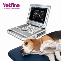 Échographe vétérinaire portable noir et blanc, scanner à ultrasons pour chien, chat, animal