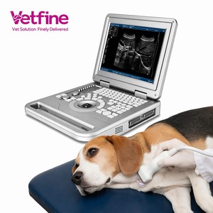 Échographe vétérinaire portable noir et blanc, scanner à ultrasons pour chien, chat, animal - Product Image 1