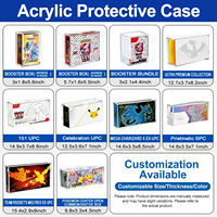 Boîte de présentation en acrylique pour boosters ETB UPC SPC One Piece TCG, taille personnalisée, logo, aimant puissant, protection UV, résistante à l'eau