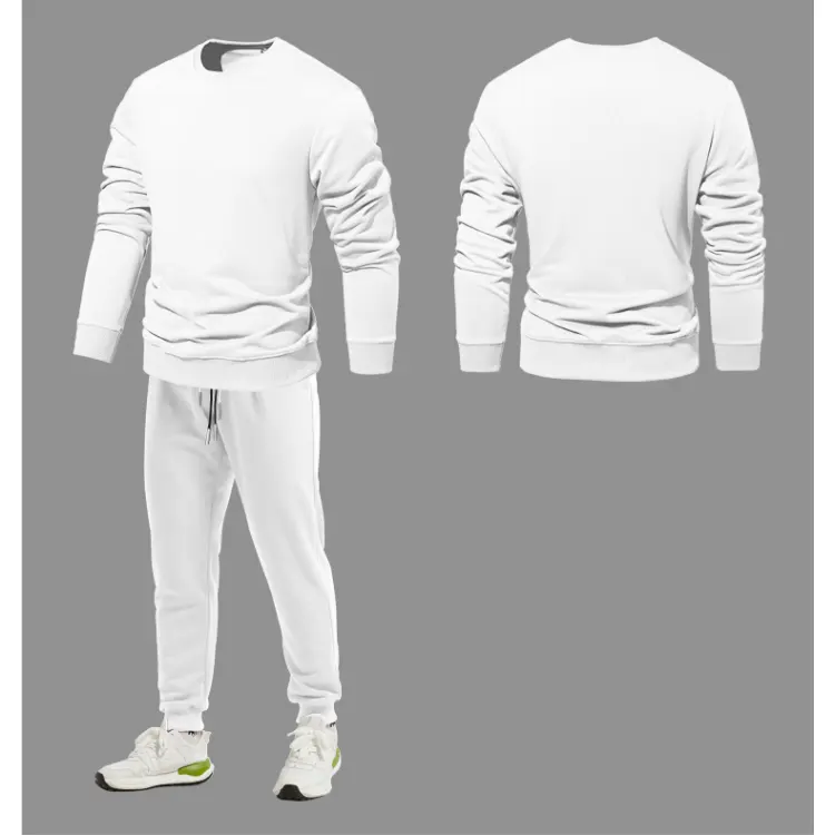 Premium kış eşofman teknoloji yansıtıcı ter ve Hoodies pantolon seti erkek eşofman özel spor kıyafetleri Hoodies ile