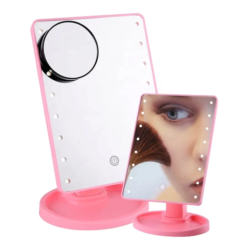 Touch Screen Make Up LED Mirror 360 Degree Rotation Cosmetic Folding Portable Pocket With LED Light Makeup Mirror