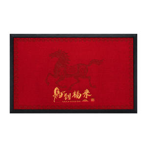 Tapis de porte en PVC rouge rectangulaire avec broderie laser Juncheng Xiangrui, imprimé animal, pour entrée de maison, villa, porte d'entrée - Product Image 1