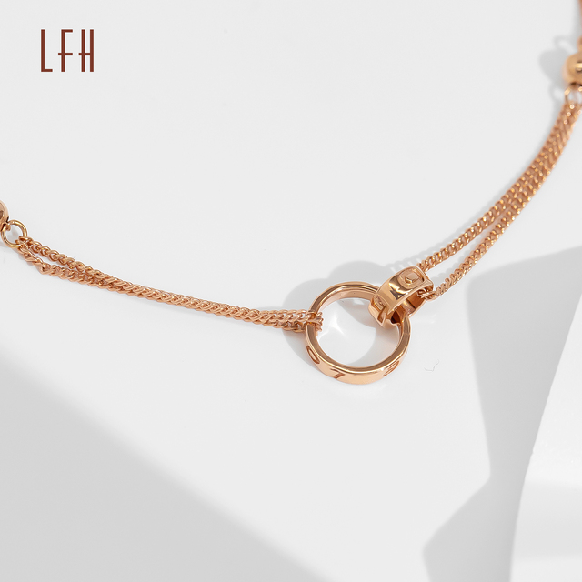 Trendy  Au750 Fine Jewelry  18k Pure Gold Bracelet Double Ring Charm Bracelets  18K Gold Real Jewelry Gold Bangles 18k