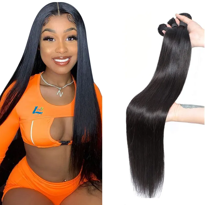 Super Smooth Natural Color Straight hair Weave Bundles Wholesale Vendors, 100% human virgin Brazilian hair extension