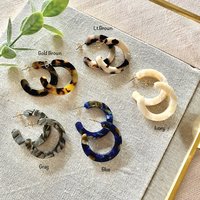 Boucles d'oreilles en acétate de demi-Cellulose de différentes couleurs, créoles géométriques minimalistes pour femmes