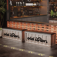 Bangku Besi Antik Bergaya Industrial Retro Nostalgia yang Dapat Disesuaikan untuk Kedai Teh Susu, Kafe, Ruang Dansa, Tempat Ganti/Simpan Sepatu