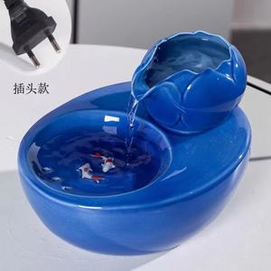 Fontaine à eau en céramique pour chats, abreuvoir automatique pour animaux de compagnie avec design détachable, style feuille, unité unique - Product Image 3