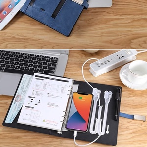 A5 innovativo Notebook da latte con Power Bank e caricabatterie Wireless 100 fogli con copertina rigida per cucire rilegatura <span class=keywords><strong>in</strong></span> pelle sintetica - Product Image 3