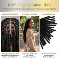 Estensioni Dreadlock Permanenti Boutique Nere Naturali, Zero Point, 8 Centimetri, Doppia Trama a Macchina, 100% Capelli Vergini Remy 4C