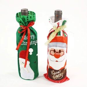 Bolsa Porta Botellas de Vino Roja, Resistente, Ecológica, con Diseño Navideño, Impresión Tipográfica, para Decoraciones Promocionales - Product Image 3