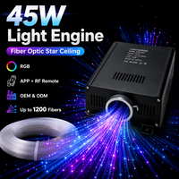 Kit d'éclairage de plafond à fibres optiques 45W avec fibres optiques PMMA à éclairage latéral RGB et contrôle par application pour home cinéma