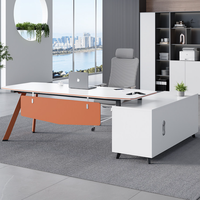 Nouveau bureau d'ordinateur moderne en panneaux, idéal pour les gamers, mobilier de bureau exécutif en forme de L pour la maison et l'école, style bois