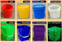 Vente en gros en usine seau en plastique de qualité alimentaire 2L 5L 10L 20L 25L 5 gallons usage intensif pour lavage de peinture à l'huile blanche pp baril avec poignée de couvercle