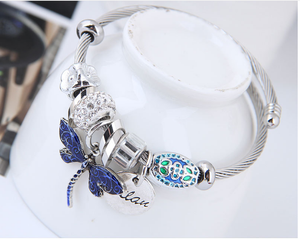 Europe Hot Sell <strong>Dragonfly</strong> Charm <strong>Bracelet</strong> for Women High Quality Stainless Steel Cuff <strong>Bracelet</strong> Adjust Size Wholesale Jewelry - Product Image 3