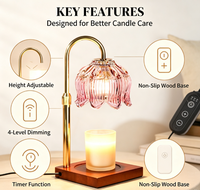 Lampe chauffe-bougie électrique dorée avec minuterie et variateur d'intensité, cadeau pour femme, pour faire fondre la cire
