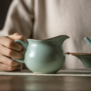 Juego de tazas de porcelana Tianqing Ru Kiln Fairness Cup, redondas, sin tapa, para té Kung Fu - Product Image 1