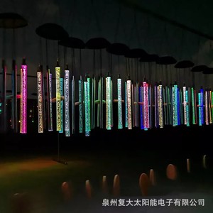 Solar Garden Wind Chime <b>Led</b> Bubble <b>Tubes</b> Hanging Outdoor Light For Patio Deck - Product Image 2
