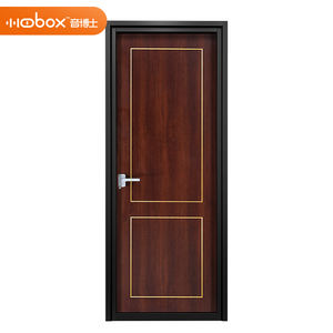 Ligne classique moderne en acier foncé bois composite porte d'entrée intérieure insonorisée ouverture manuelle pour studios cinémas privés villas - Product Image 1