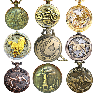 도매 45mm 대형 다이얼 플립 쿼츠 포켓 시계 복고풍 골동품 빈티지 디자인 노인을위한 남녀 공용 선물 - Product Image 1