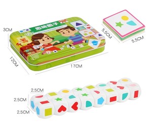 Juego de dados con forma para niños, juguetes Montessori, tarjetas geométricas a juego, pensamiento cerebral, juguetes de aprendizaje interactivos para padres e hijos - Product Image 6