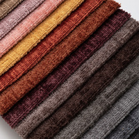 Tissu chenille à fils fins 100% polyester ignifuge imperméable couleur unie pour housse de canapé et peluche en fil circulaire