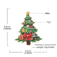 Weihnachtsthemen-Brosche aus Legierung, Blau-Weißer Porzellan-Weihnachtsbaum mit Glockendesign