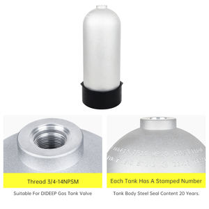 Bouteille d'air de plongée en aluminium légère de 8 L, valve gauche pour la plongée, le paintball et la lutte contre l'incendie, 150 PSI, grande capacité - Product Image 6