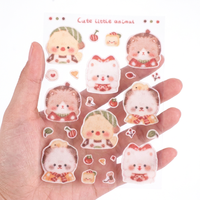 Autocollants personnalisés Kawaii en peluche moelleuse, personnages mignons pour scrapbooking, journal, agenda, fournitures scolaires, décoration