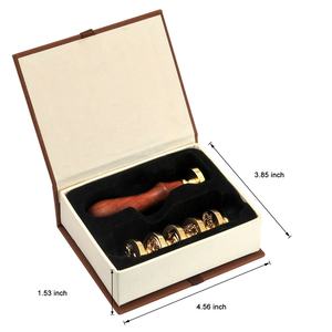 ชุดตราประทับขี้ผึ้ง 6 ชิ้น ลายพฤกษศาสตร์ หัวตราประทับขี้ผึ้ง + ด้ามไม้ 1 ชิ้น ชุดตราประทับขี้ผึ้ง - Product Image 2