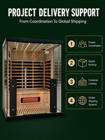 Cabine de sauna infrarouge à vapeur sèche moderne de haute qualité en bois massif pour 2 personnes, électrique 220V, pour appartement ou chambre à coucher