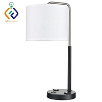 Ensemble d'éclairage Days Inn Lampe de bureau LED Lampara De Mesa Lampe de chevet pour chambre à coucher E26 Lampe de table d'hôtel avec prise de courant et port USB
