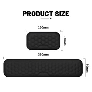 Juego de alfombrilla de ratón con reposamuñecas para teclado de espuma viscoelástica, soporte de muñeca, diseño ergonómico para oficina, hogar, oficina, portátil, escritorio - Product Image 4