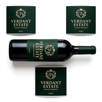 Étiquettes de bouteilles de vin personnalisées, autocollants en feuille d'or, étiquettes en papier gaufré pour les vignobles de boutique