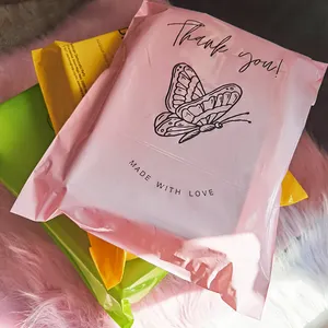 Pink Poly Mailer persediaan pengiriman amplop kemasan plastik tas kemasan tas pakaian tas paket bisnis tas kurir