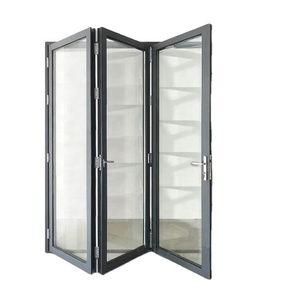 APRO Extérieur Temporaire Maison Balcon Extérieur Patio Aluminium Salle de bain Portes accordéon Porte pliante en verre - Product Image 1