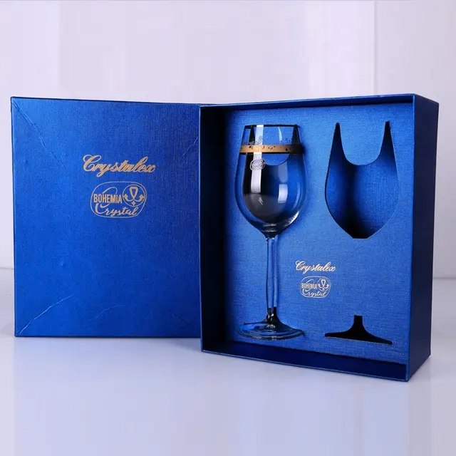 Kotak Hadiah Kualitas Tinggi Kristal Gelas Anggur Gelas Anggur Gelas Piala Mewah 2 Buah Hadiah Pernikahan Goblet Kaca Anggur