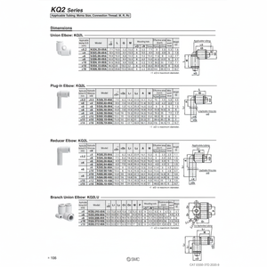 นิวเมติกส์แบบสัมผัสเดียว KQ2L06-01A ชิ้นส่วนนิวเมติก SMC - Product Image 1